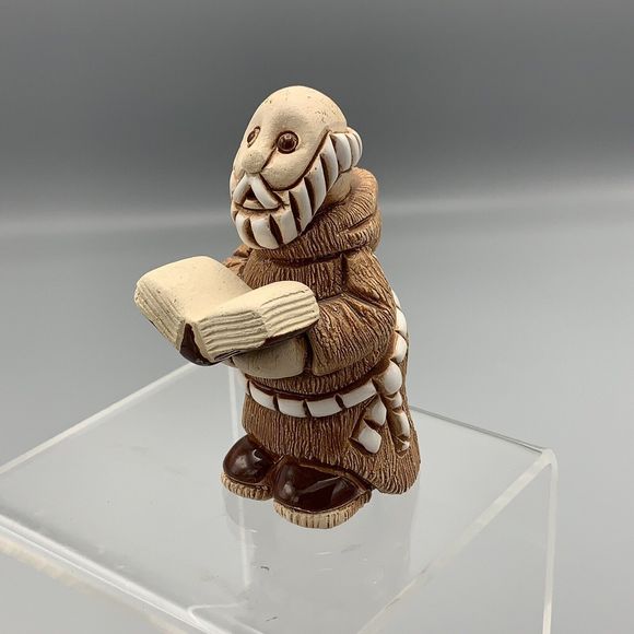 Uruguay Studio Pottery Unhooded Priest Monk Holding Book Bible Religious Signed - Picture 7 of 11